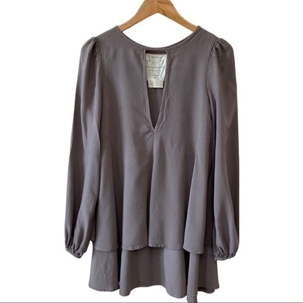 Free People Tunic with Flowy Sleeves and Double Layering, Good Condition, Sz XS